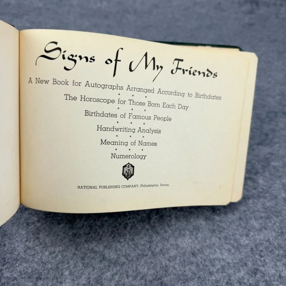 Vintage 1941 Signs of My Friends Vol 2 Autograph Zodiac Horoscope Birthday Book